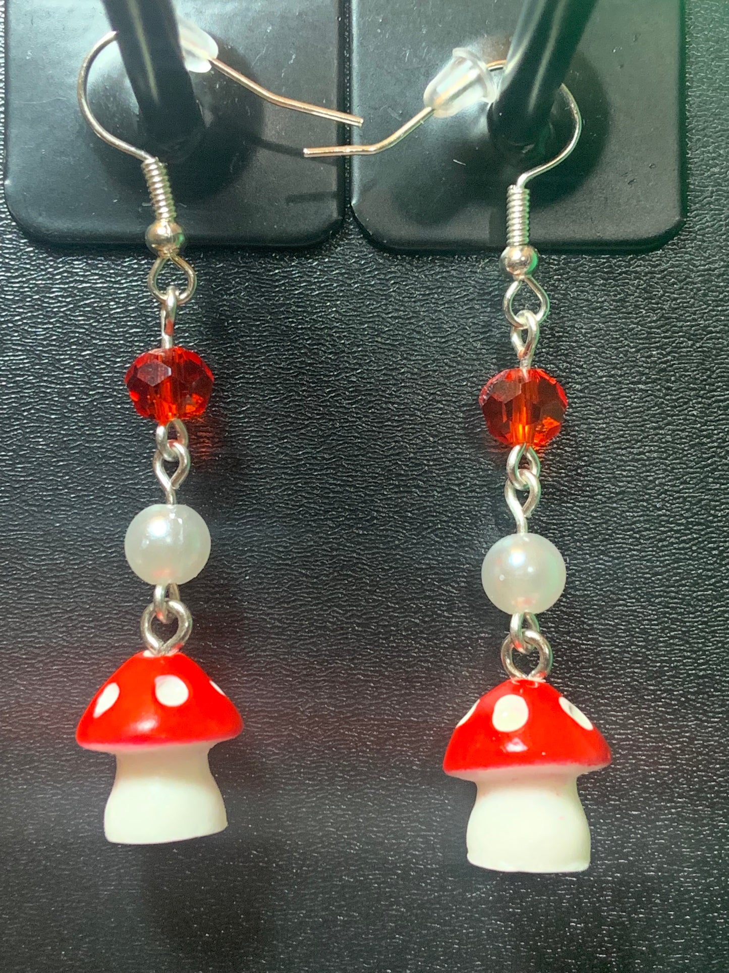 Red and White Mushroom Earrings