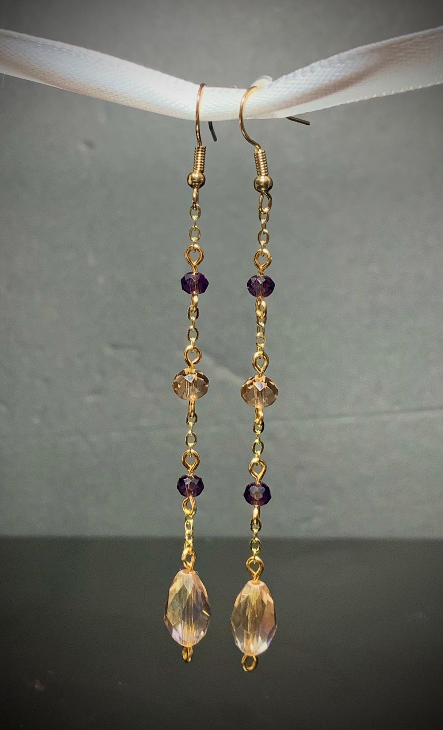Gold and Purple Earrings