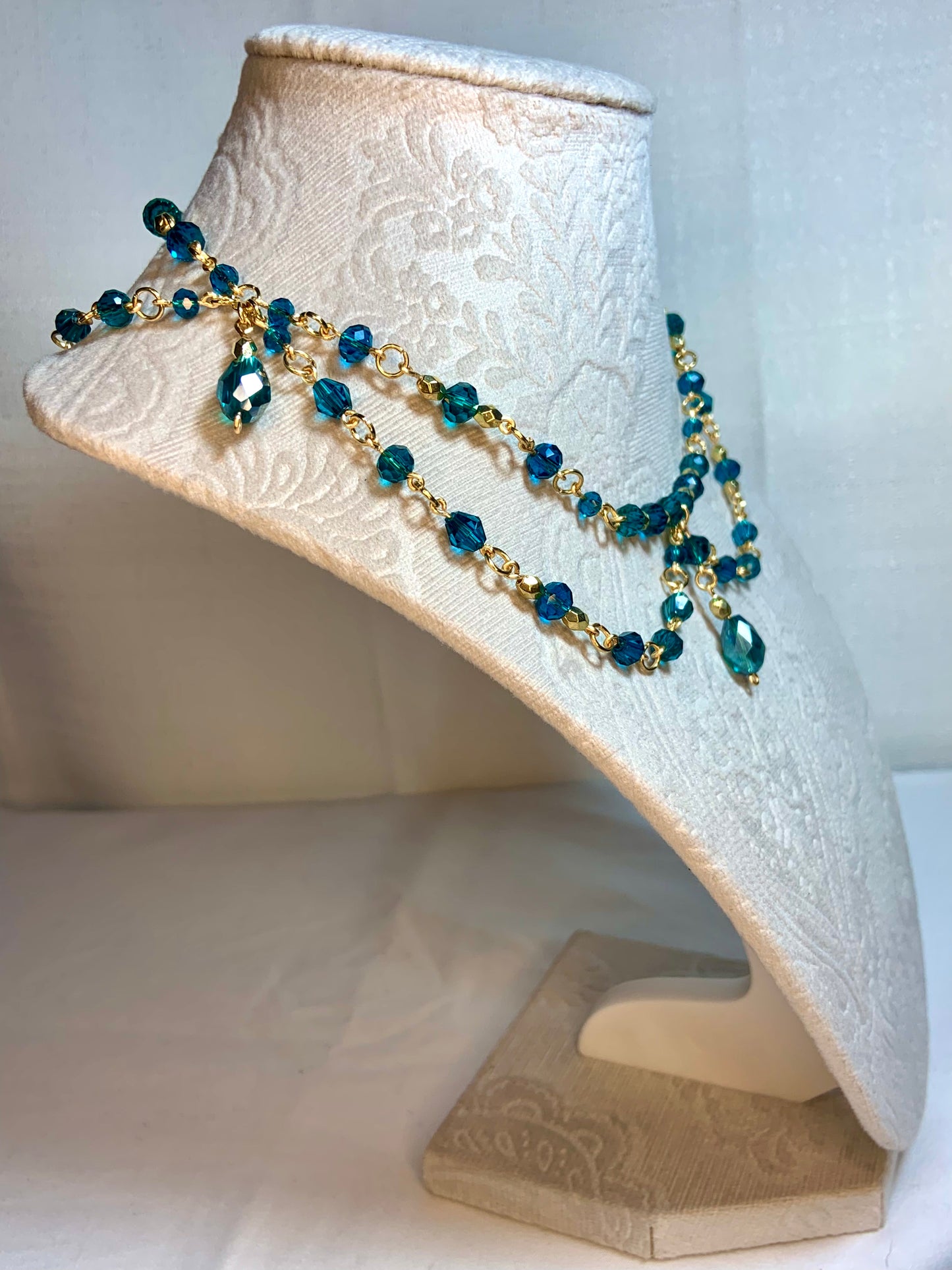 Teal double layer necklace