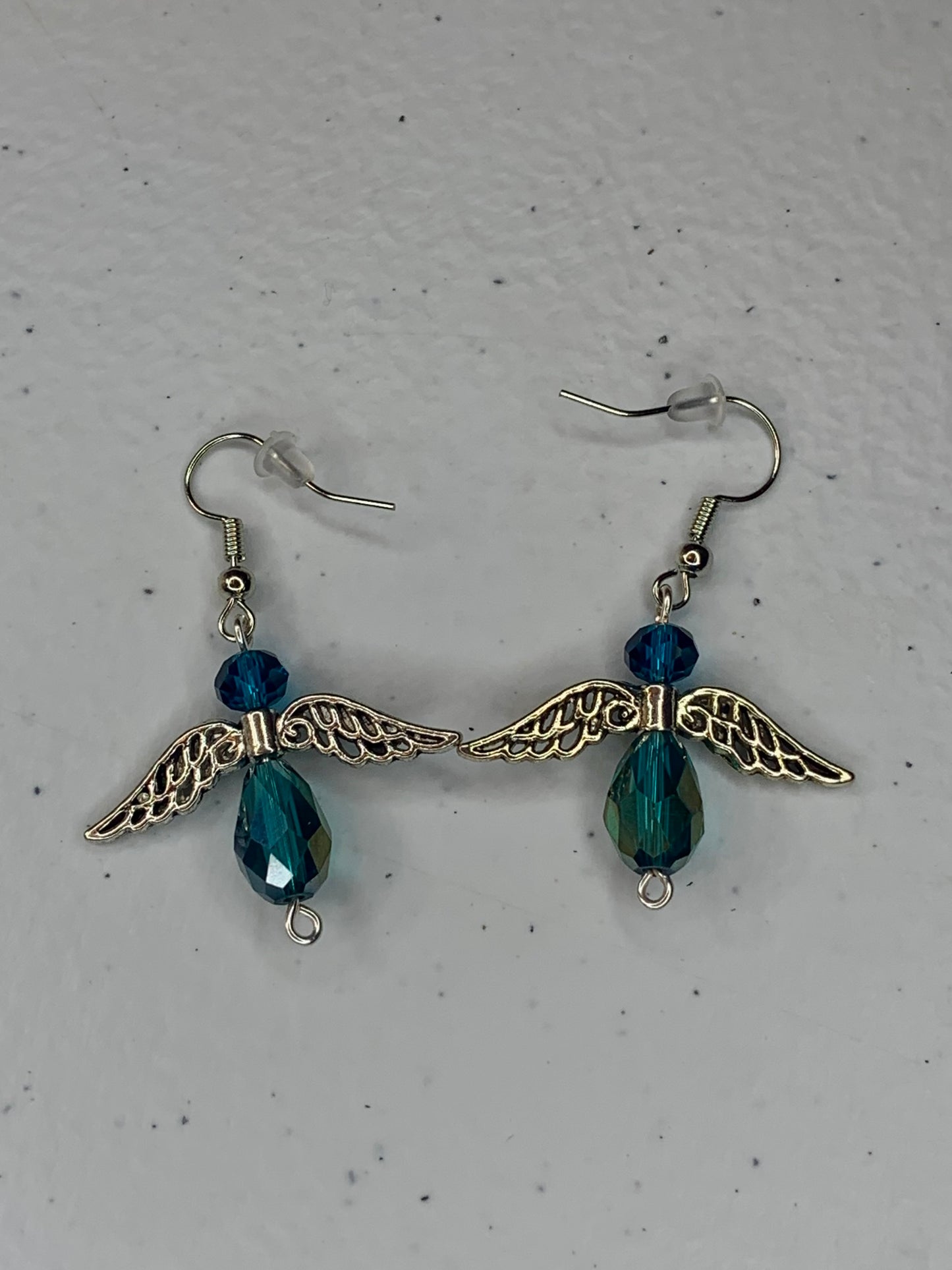 Teal Angel Earrings