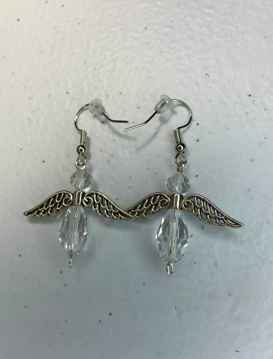 Clear Angel Earrings