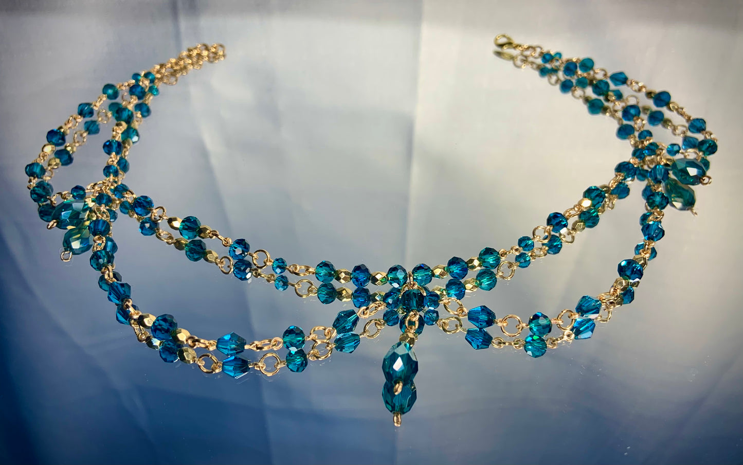 Teal double layer necklace