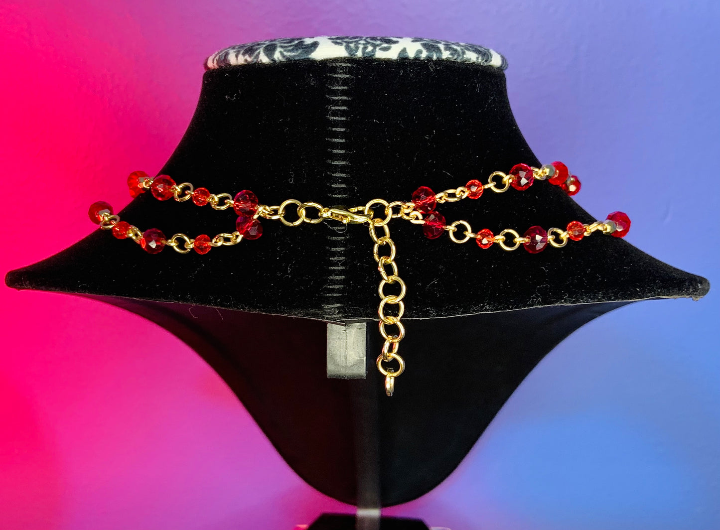 Red layered necklace