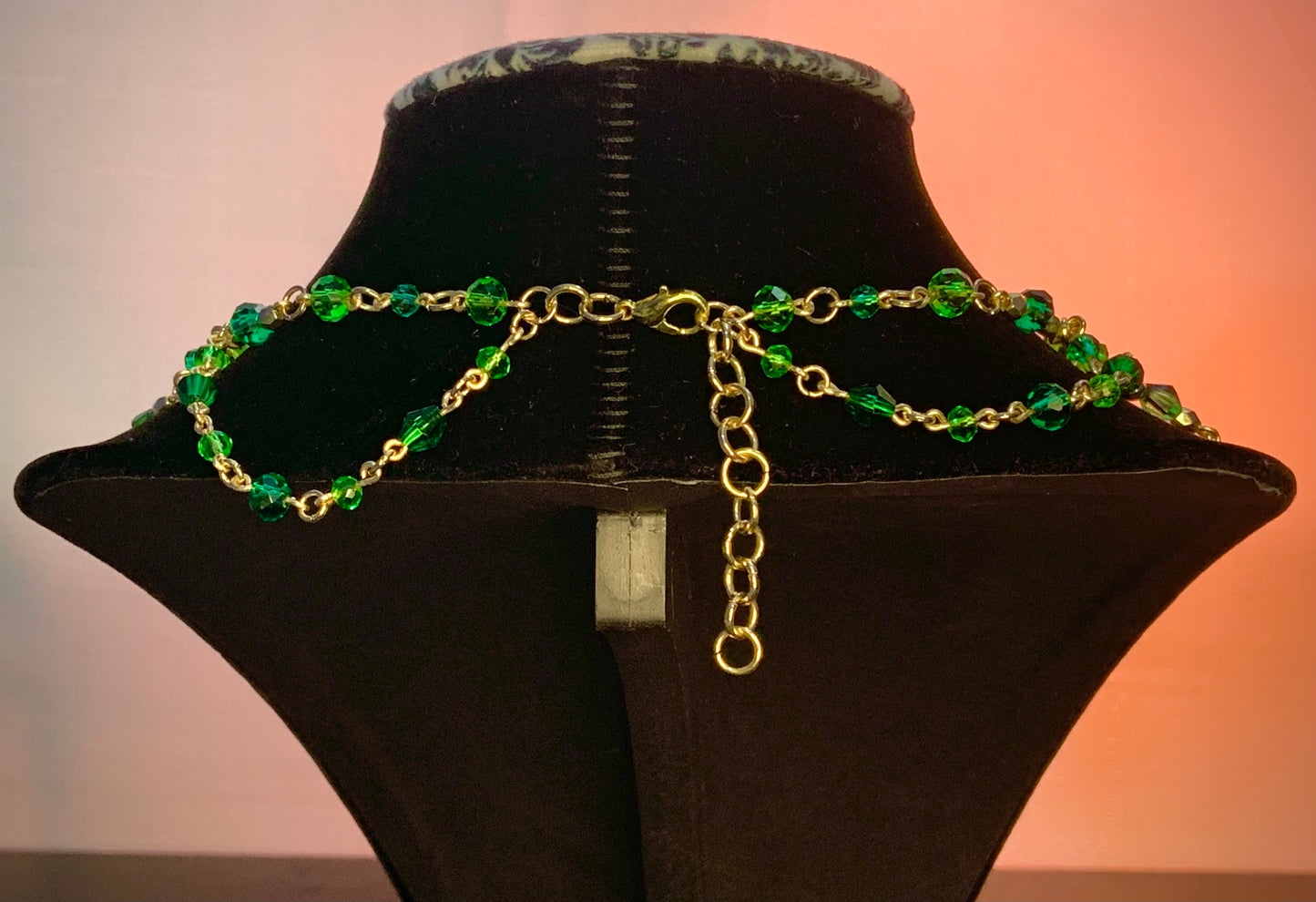 Dark green layered necklace