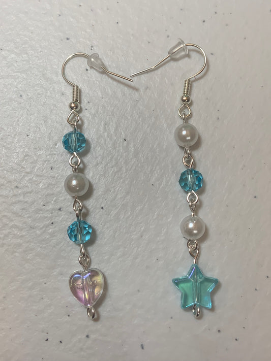 Mismatched Heart and Star Earrings