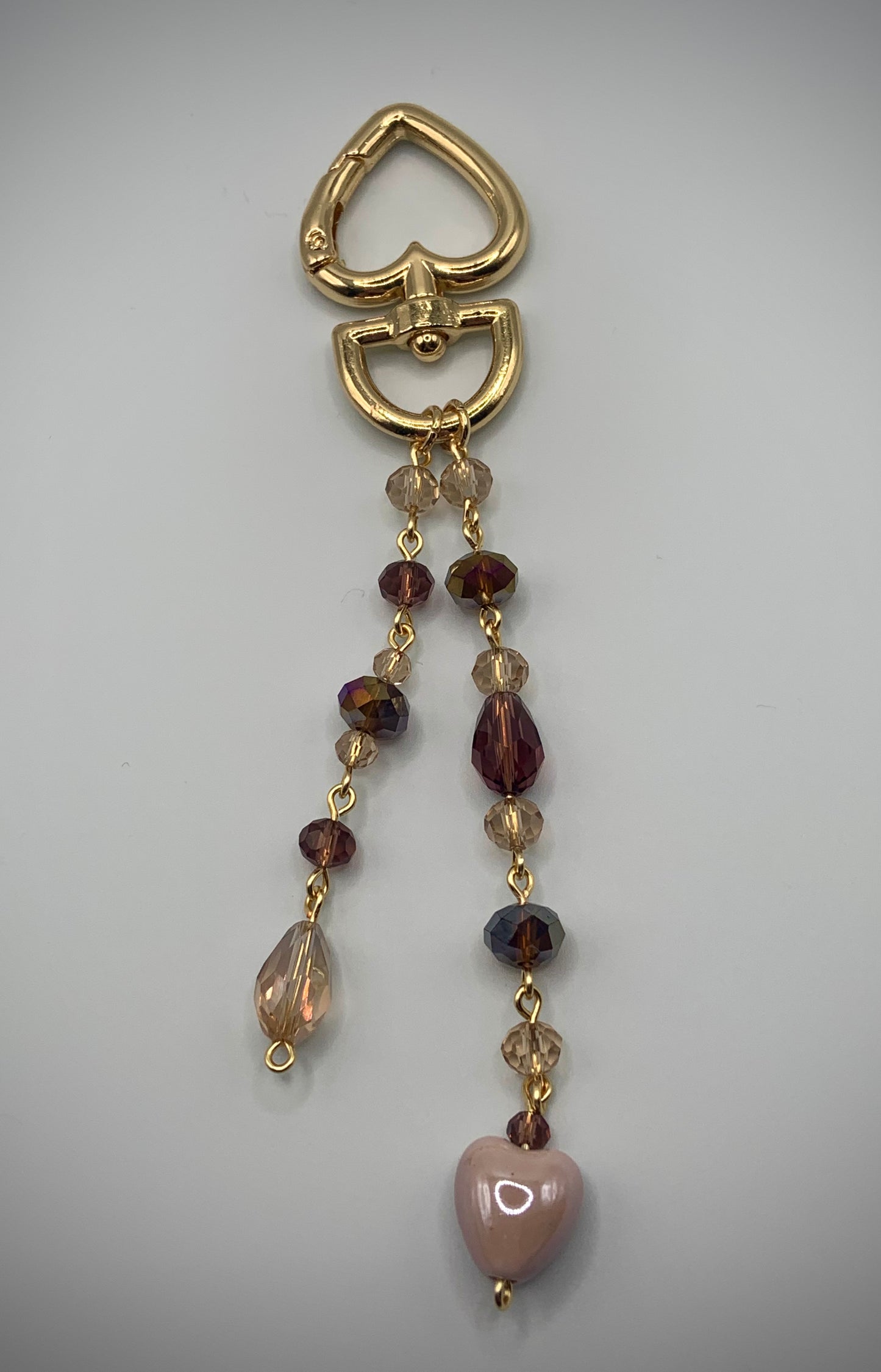 Beige and Purple Brown Keychain