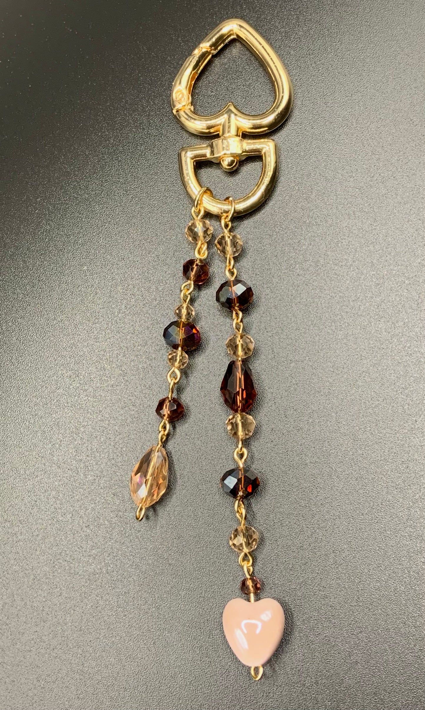 Beige and Purple Brown Keychain