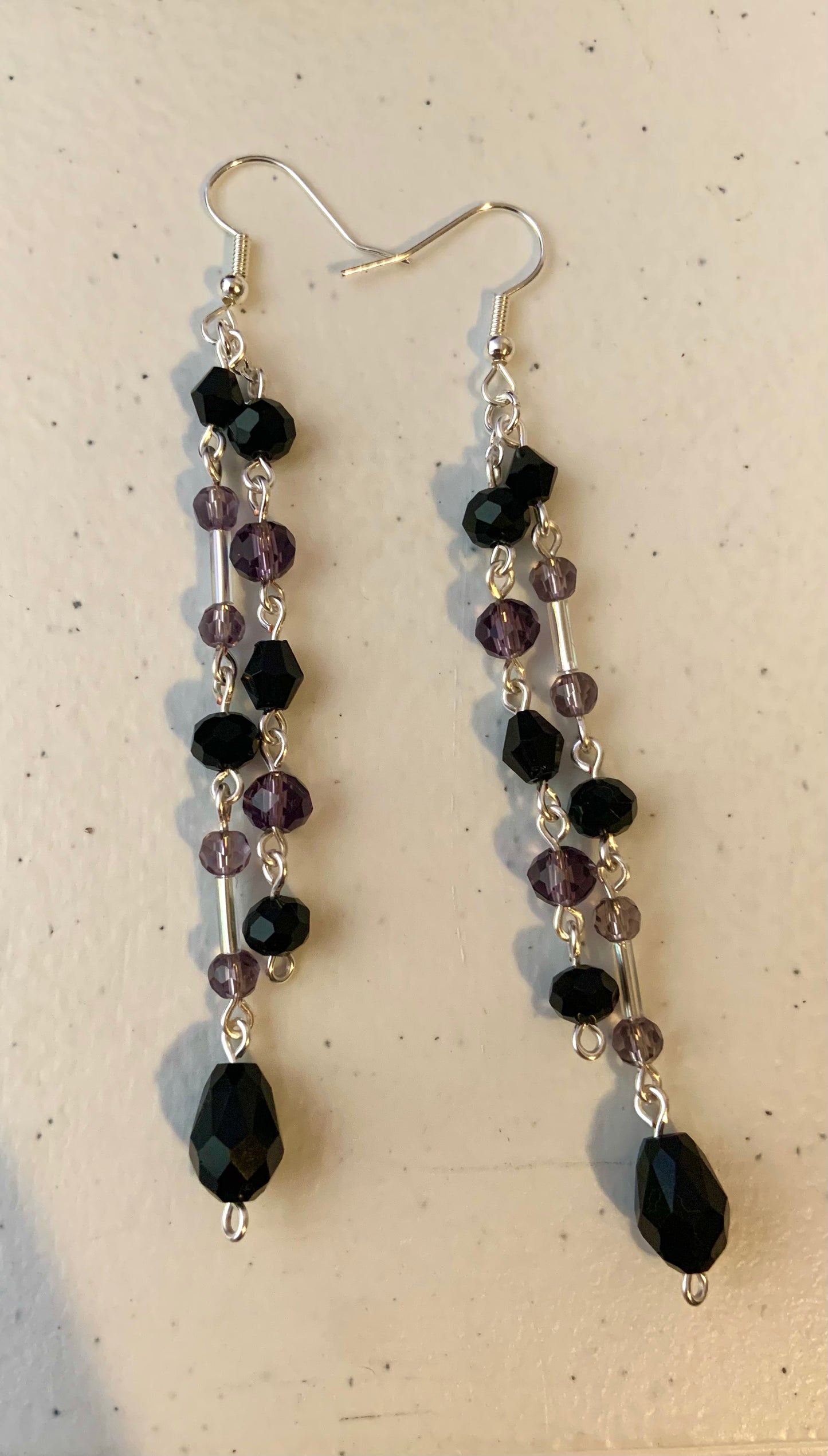 Black and Purple Earrings